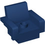 Blauwe stoel met armleuningen / vliegtuigstoel (1-nop)