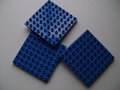 8 x 8 blauwe noppen plaat 