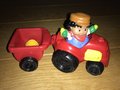 Fisher-Price Little People rode tractor/trekker met aanhangwagen (Set B)