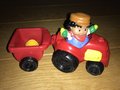 Fisher-Price-Little-People-rode-tractor-trekker-met-aanhangwagen-(Set-B)