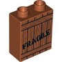 2-nops bruin steentje met afbeelding: "fragile"