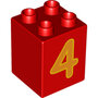 4-nops hoog rood nummer/ cijfer 4