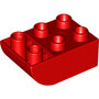 6-nops rood blokje met afgeronde top onderkant
