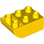 6-nops geel blokje met afgeronde top onderkant