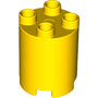 4-nops Geel hoog, rond blokje / cylinder / 2 x 2 x 2