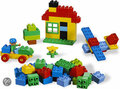 Partij-Lego-Duplo-blokken-(met-poppetje-en-autootje)--(zonder-opbergdoos!)
