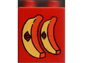 Rood 2-nops steentje "2 bananen"