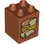 4-nops bruin hoog blokje met afbeelding "brood"