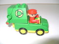 Groene kleine vuilniswagen